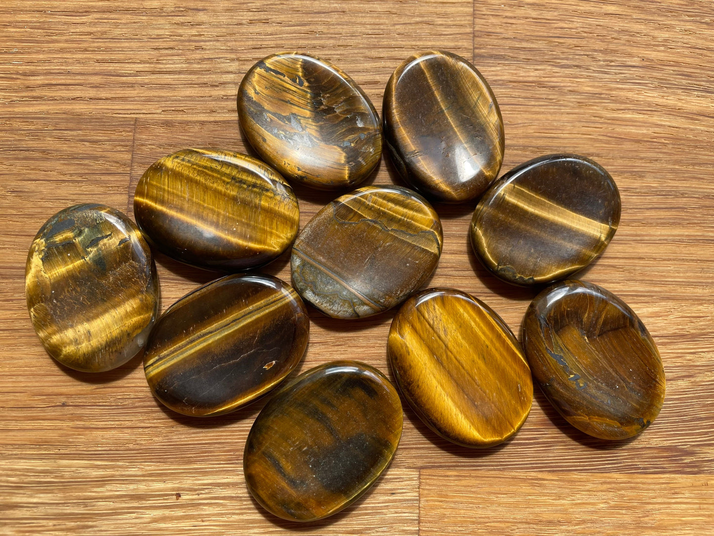 Tiger’s eye worry stones