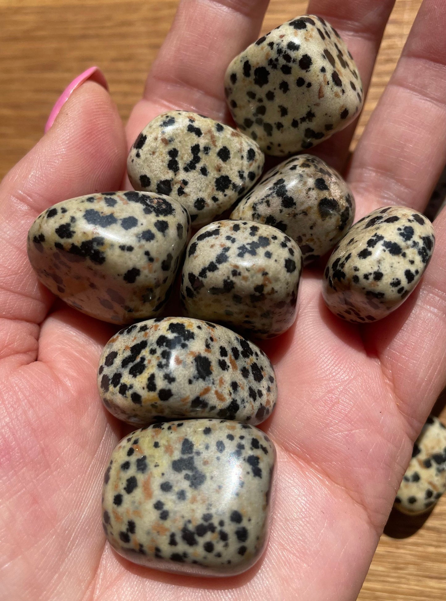 Dalmatian jasper tumble stone