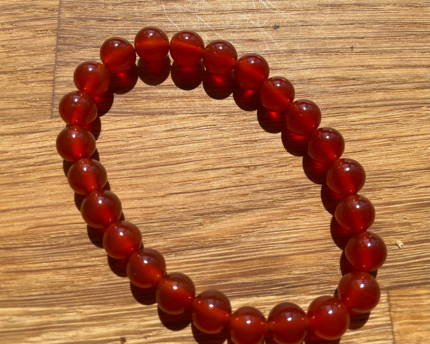 Carnelian beaded bracelet