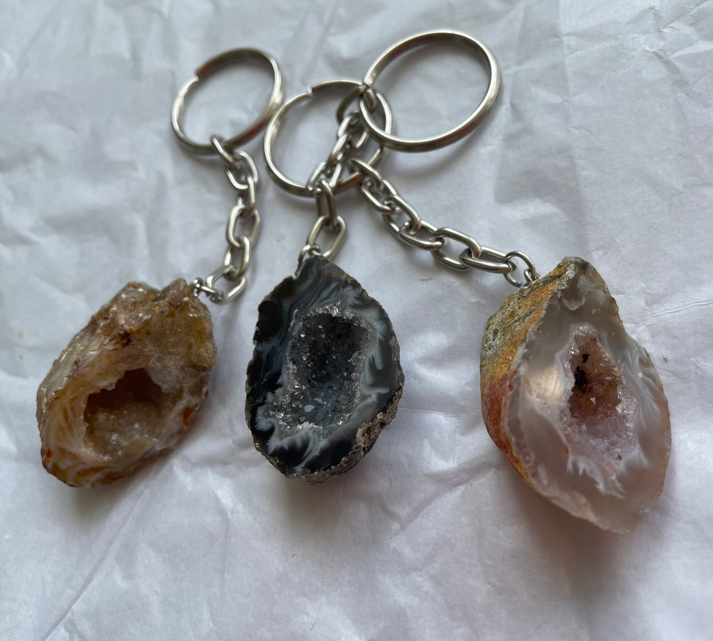 Mini geode keyring