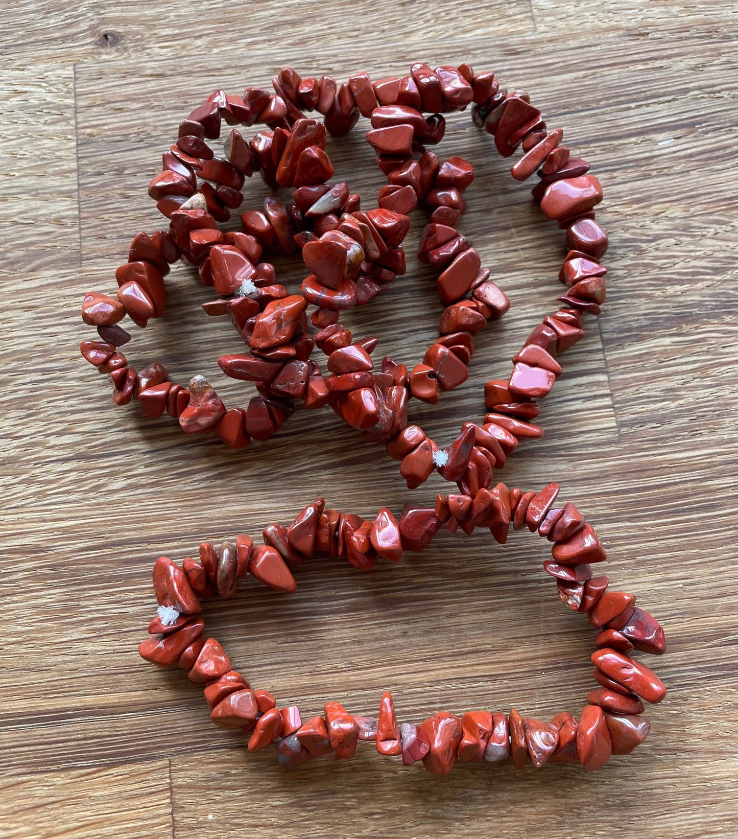 Red jasper chip bracelets