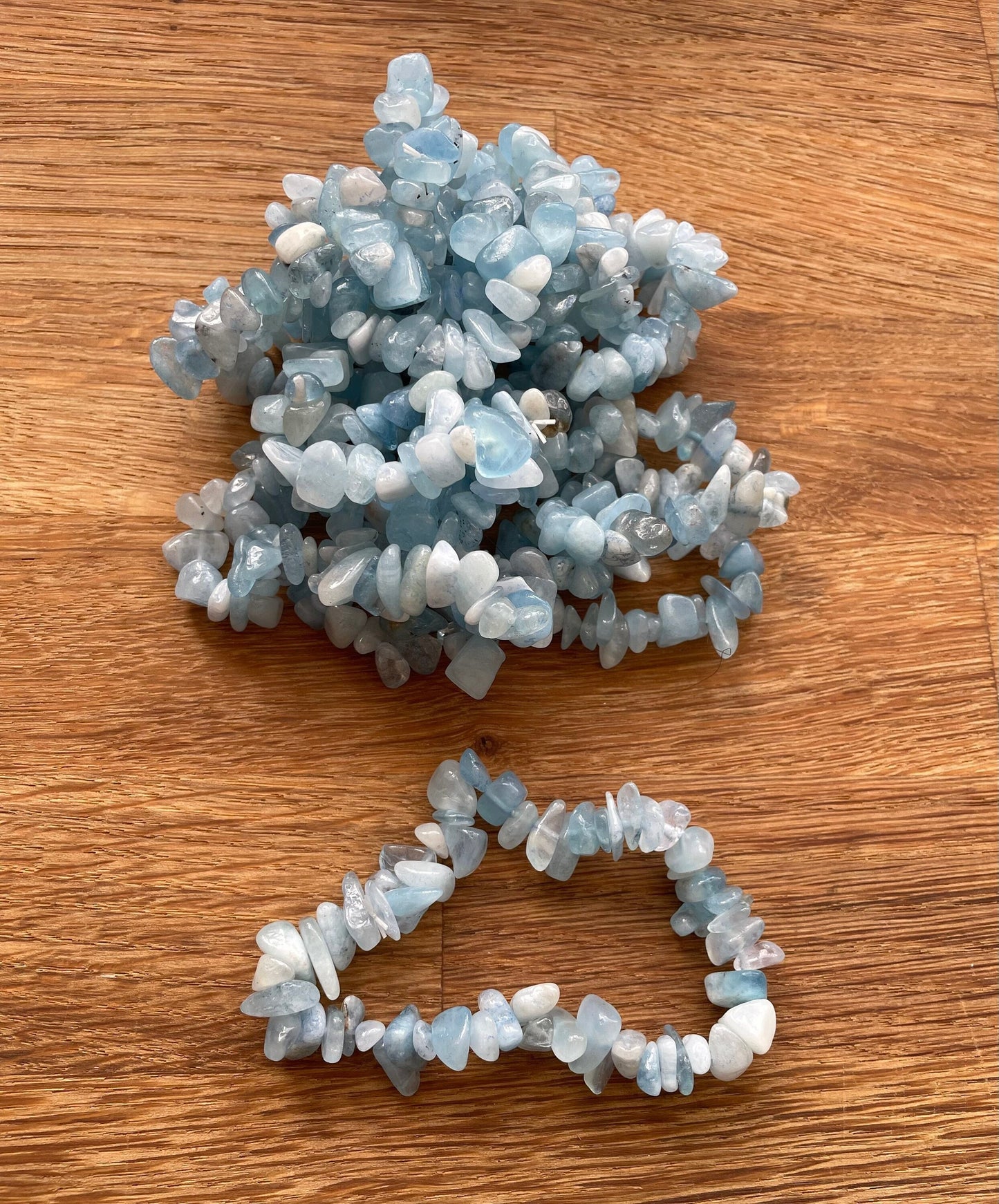 Aquamarine chip bracelets