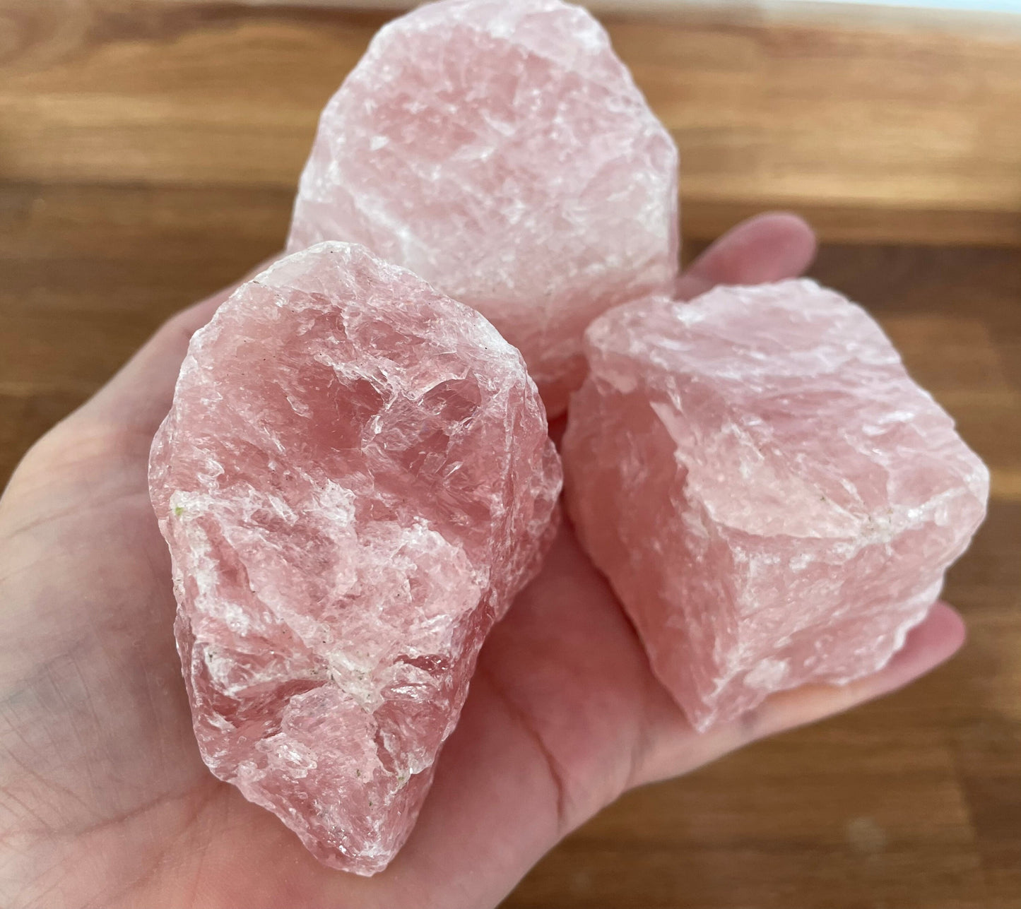 Raw rose quartz chunk