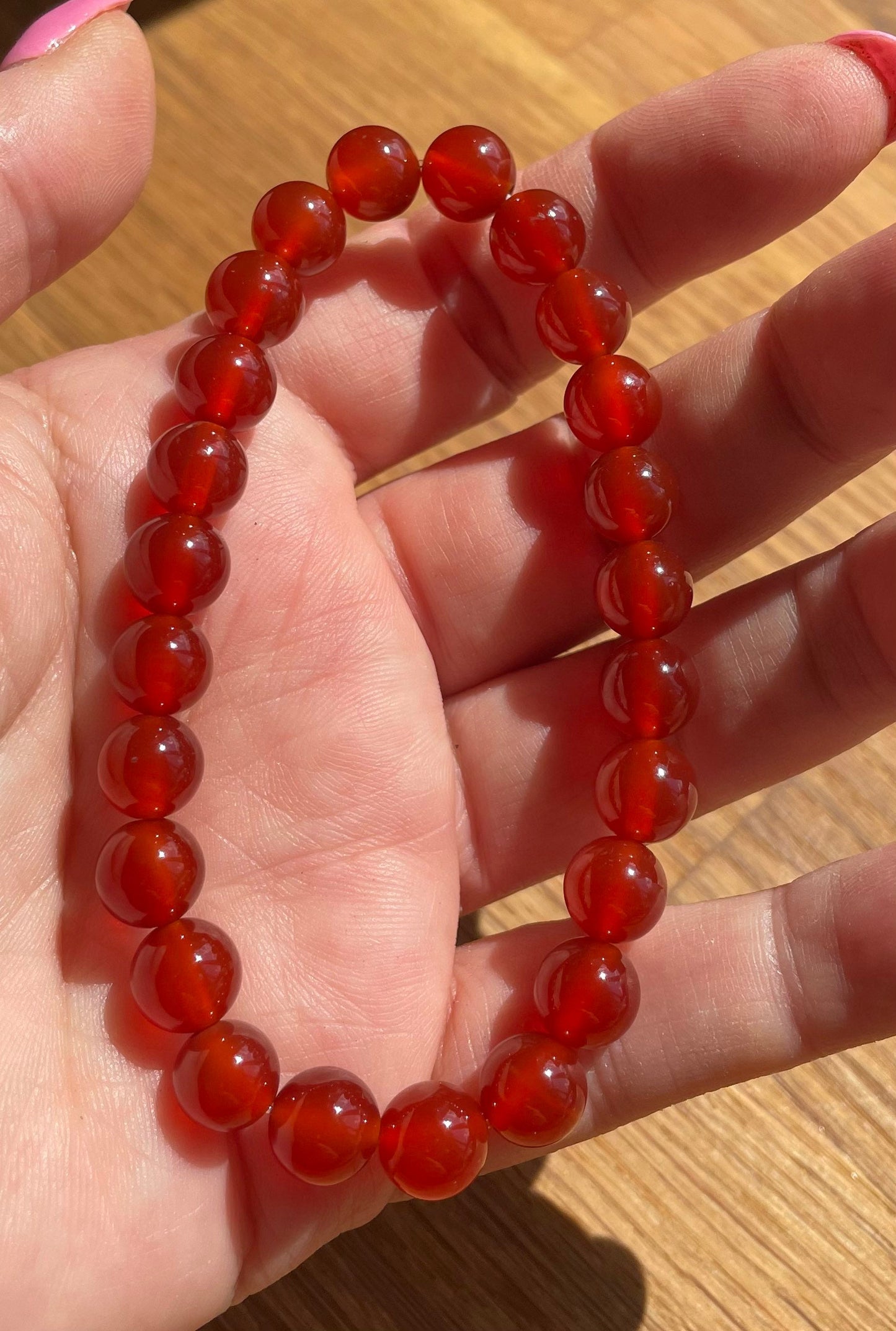 Carnelian beaded bracelet