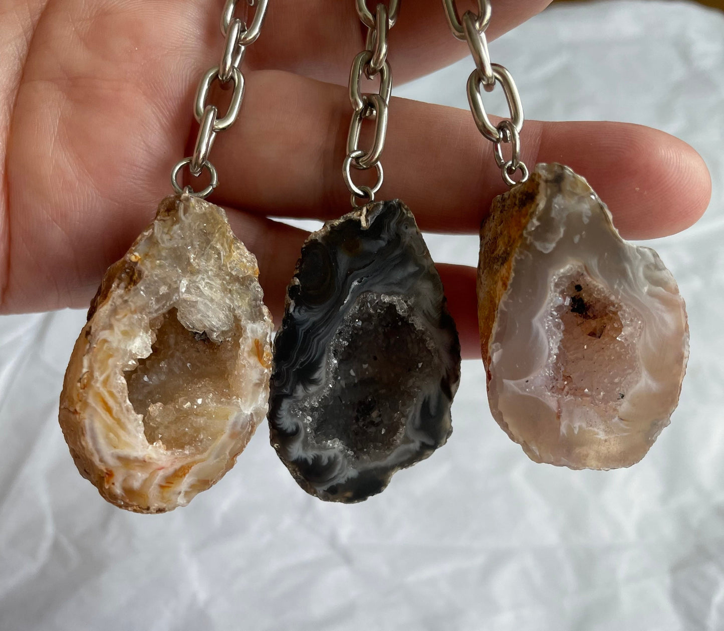 Mini geode keyring