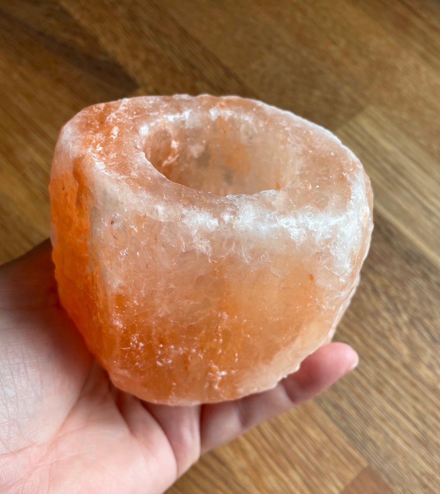 Himalayan pink salt tea light holder