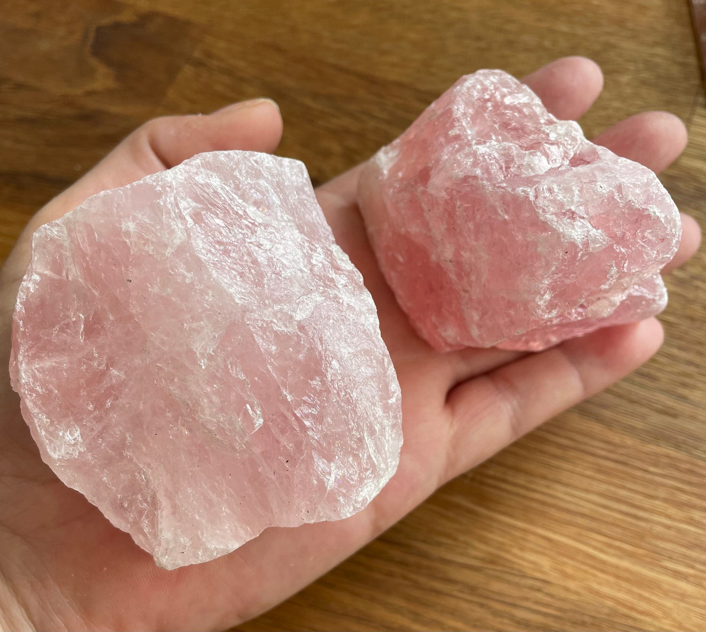 Raw rose quartz chunk