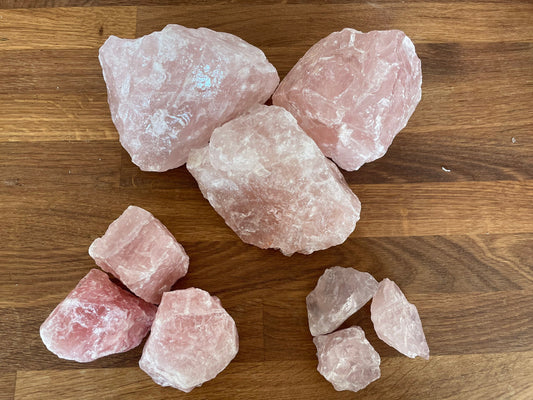 Raw rose quartz chunk