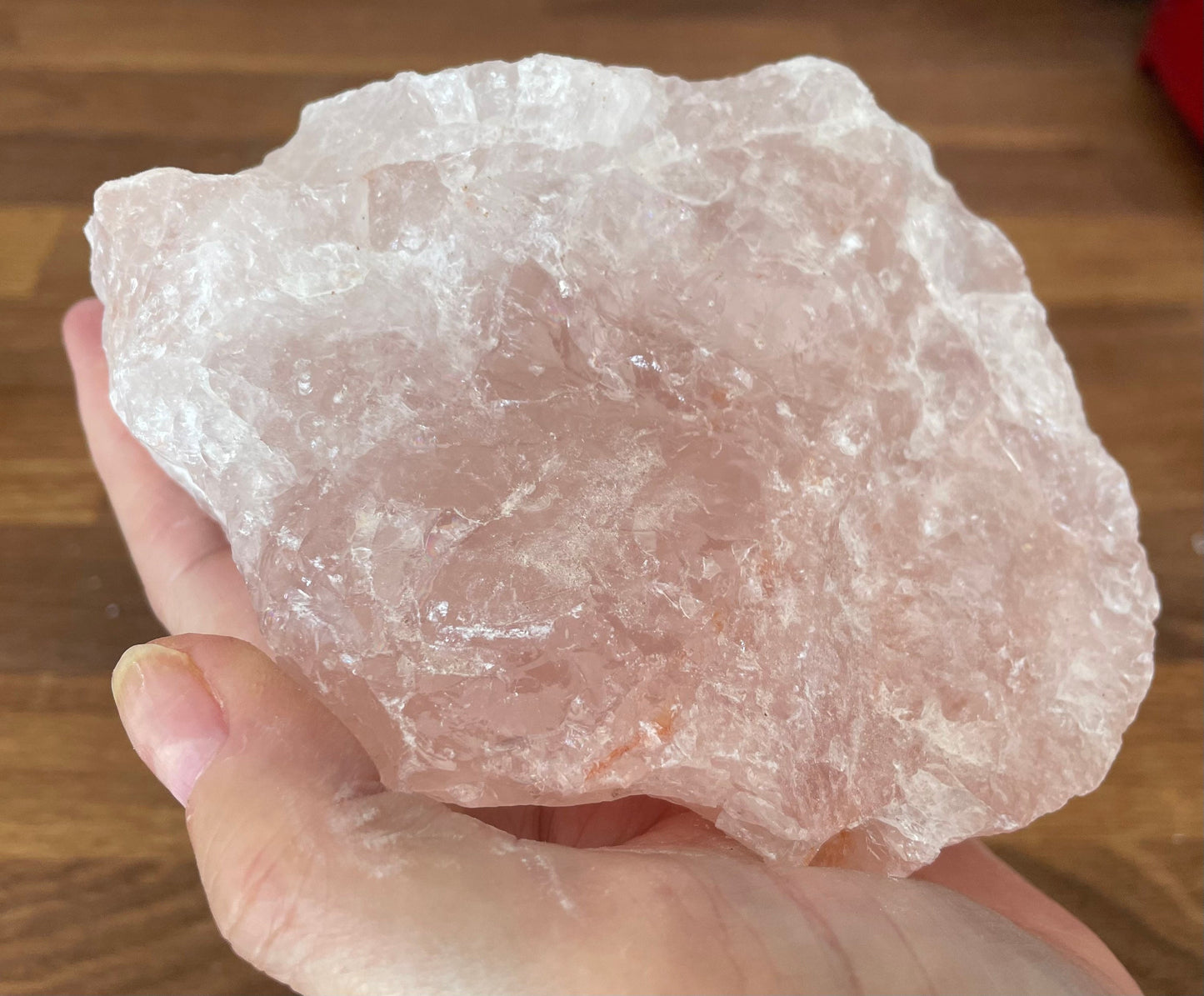 Raw rose quartz chunk