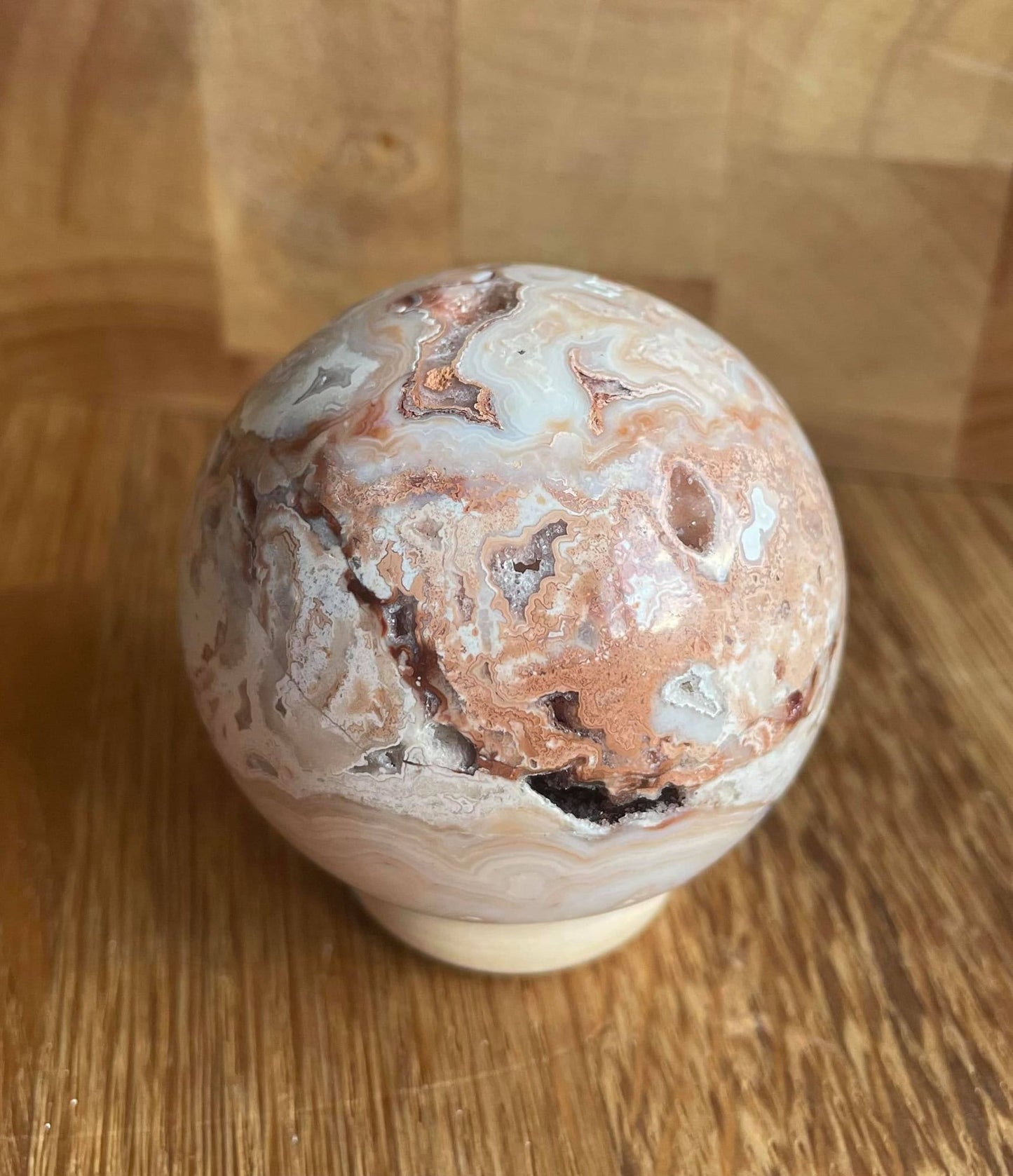 Crazy lace agate sphere - were £64 and £39, now £52 and £33