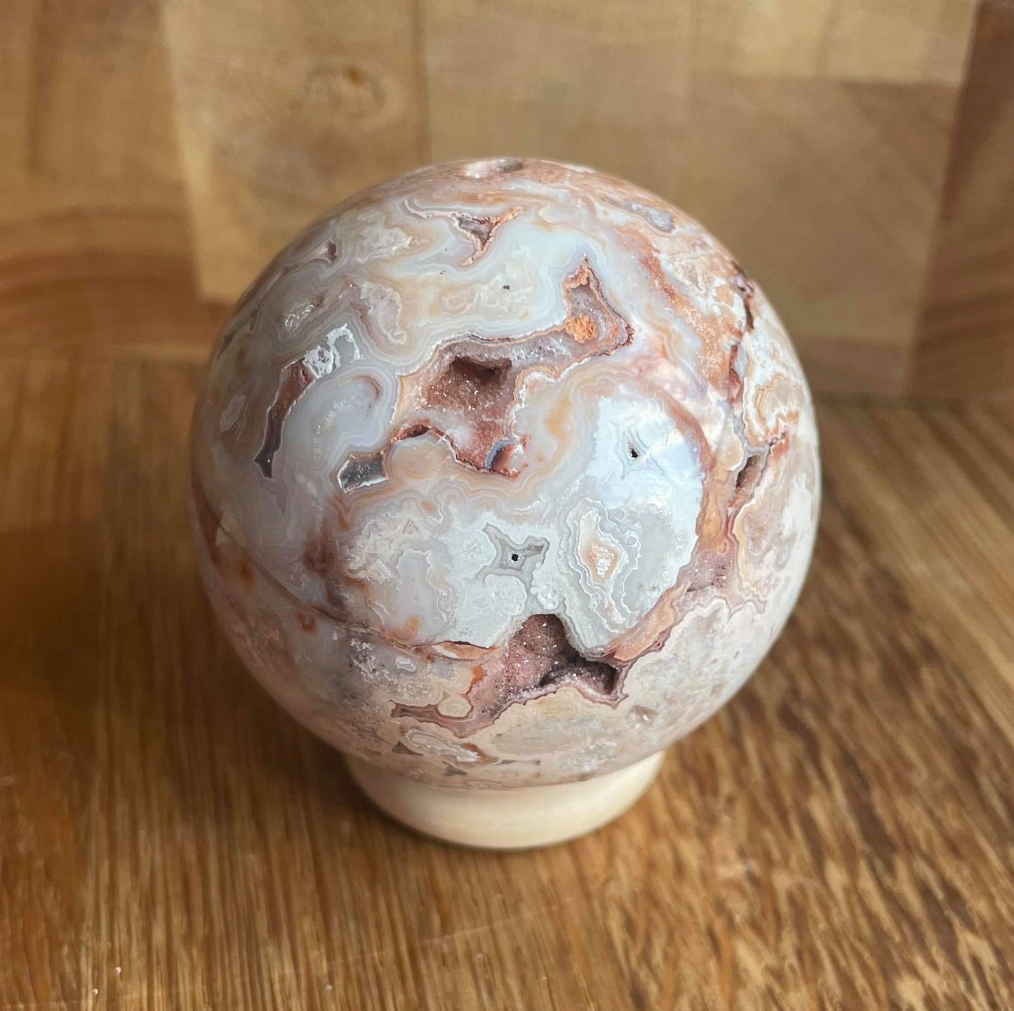 Crazy lace agate sphere - were £64 and £39, now £52 and £33