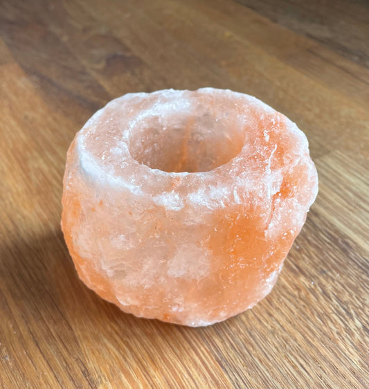 Himalayan pink salt tea light holder