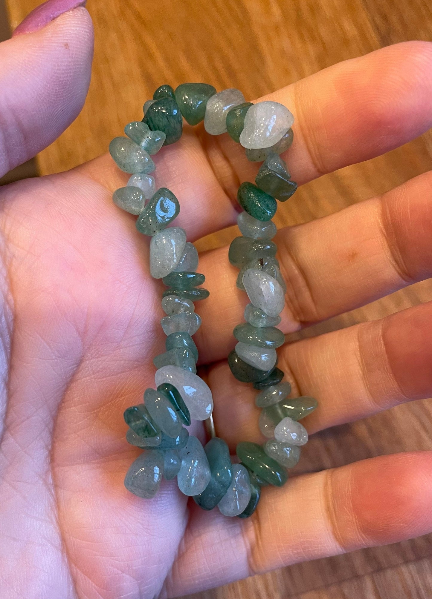 Green aventurine chip bracelet