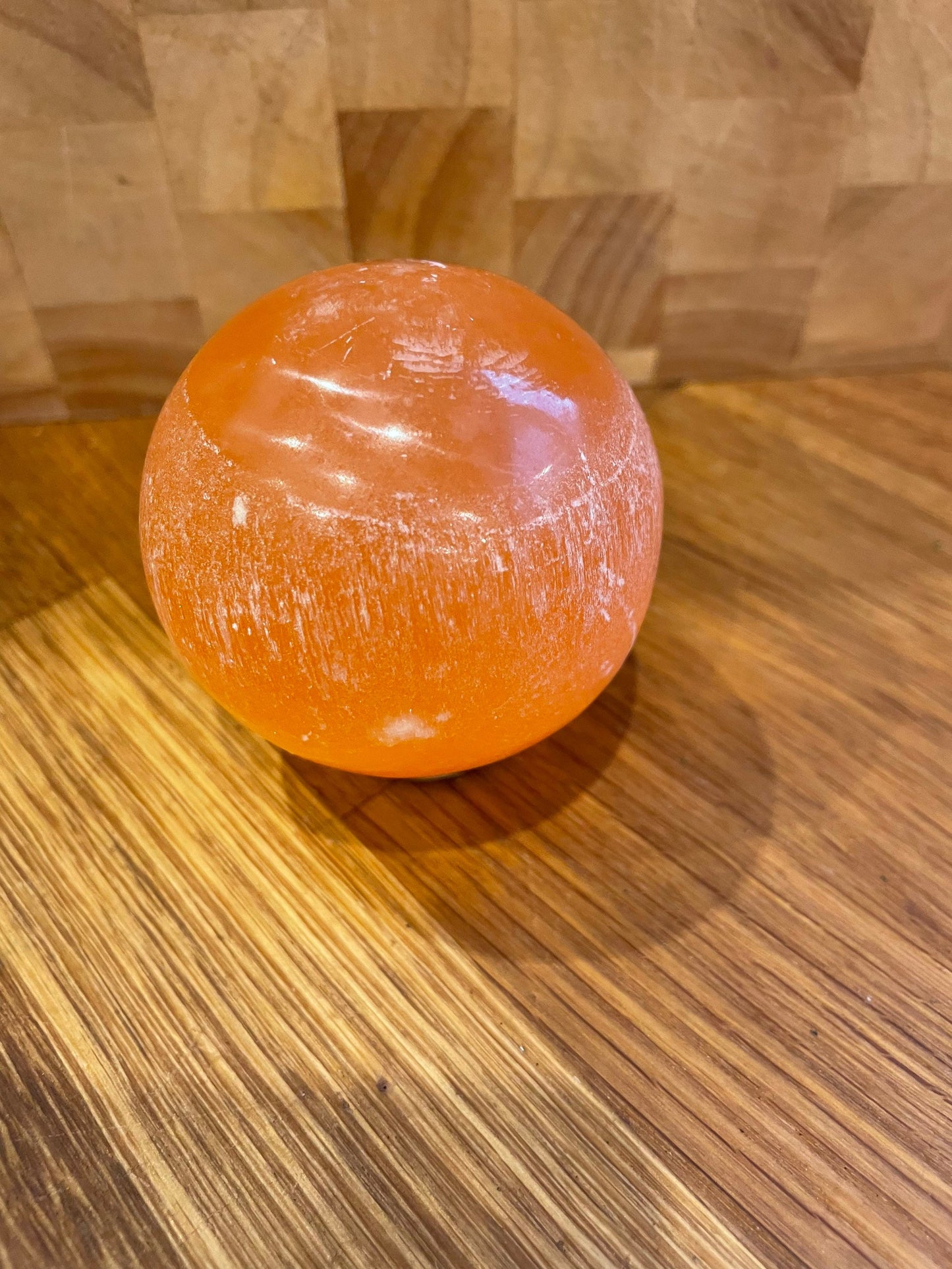 Red selenite sphere