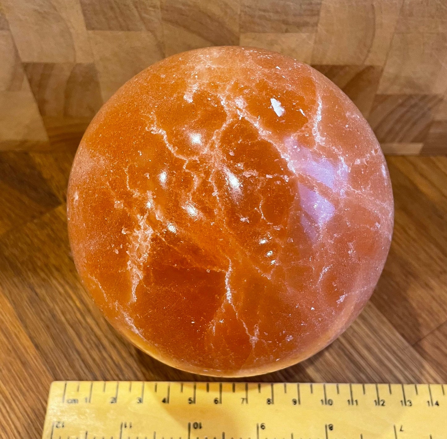 Red selenite sphere