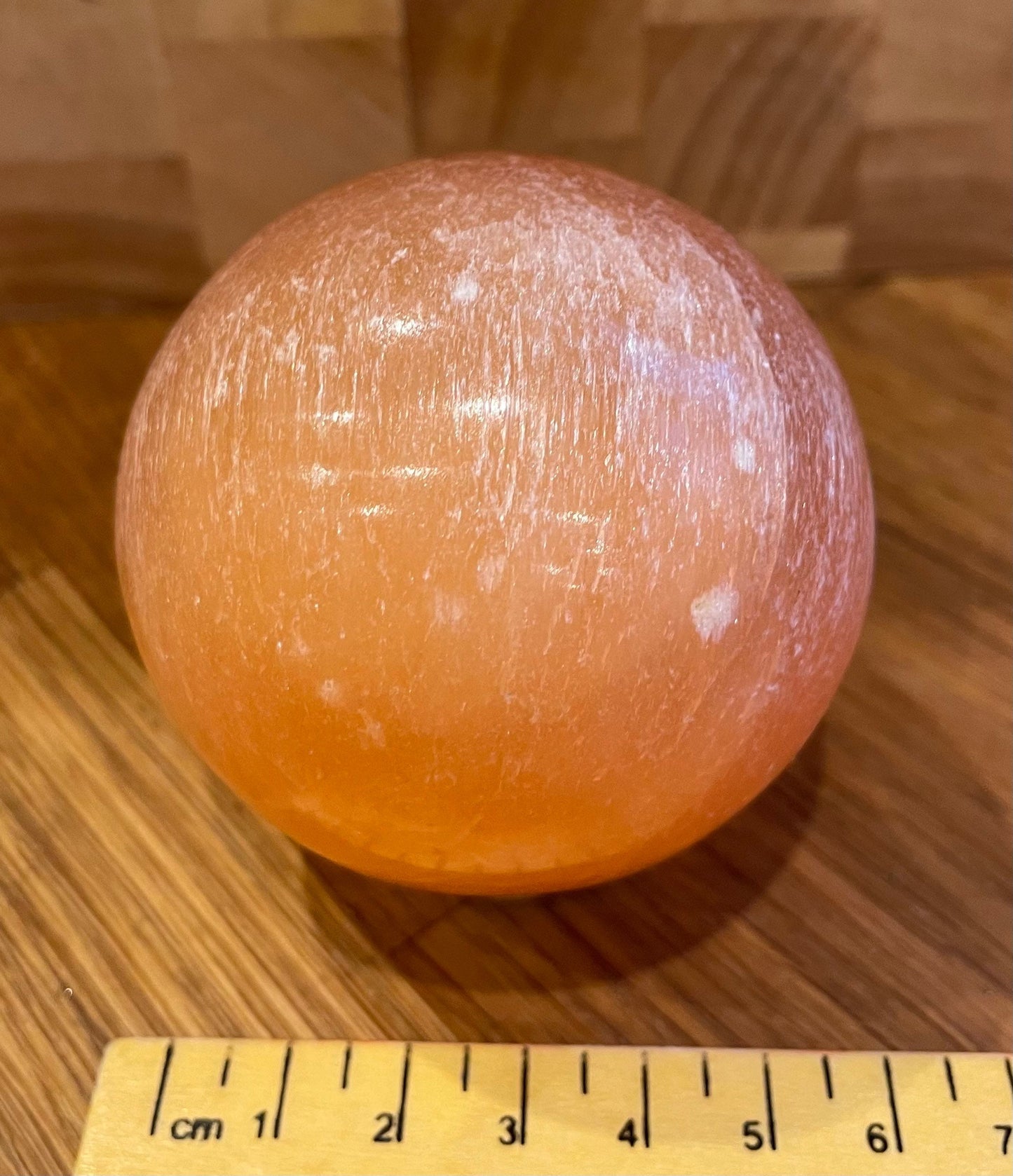 Red selenite sphere