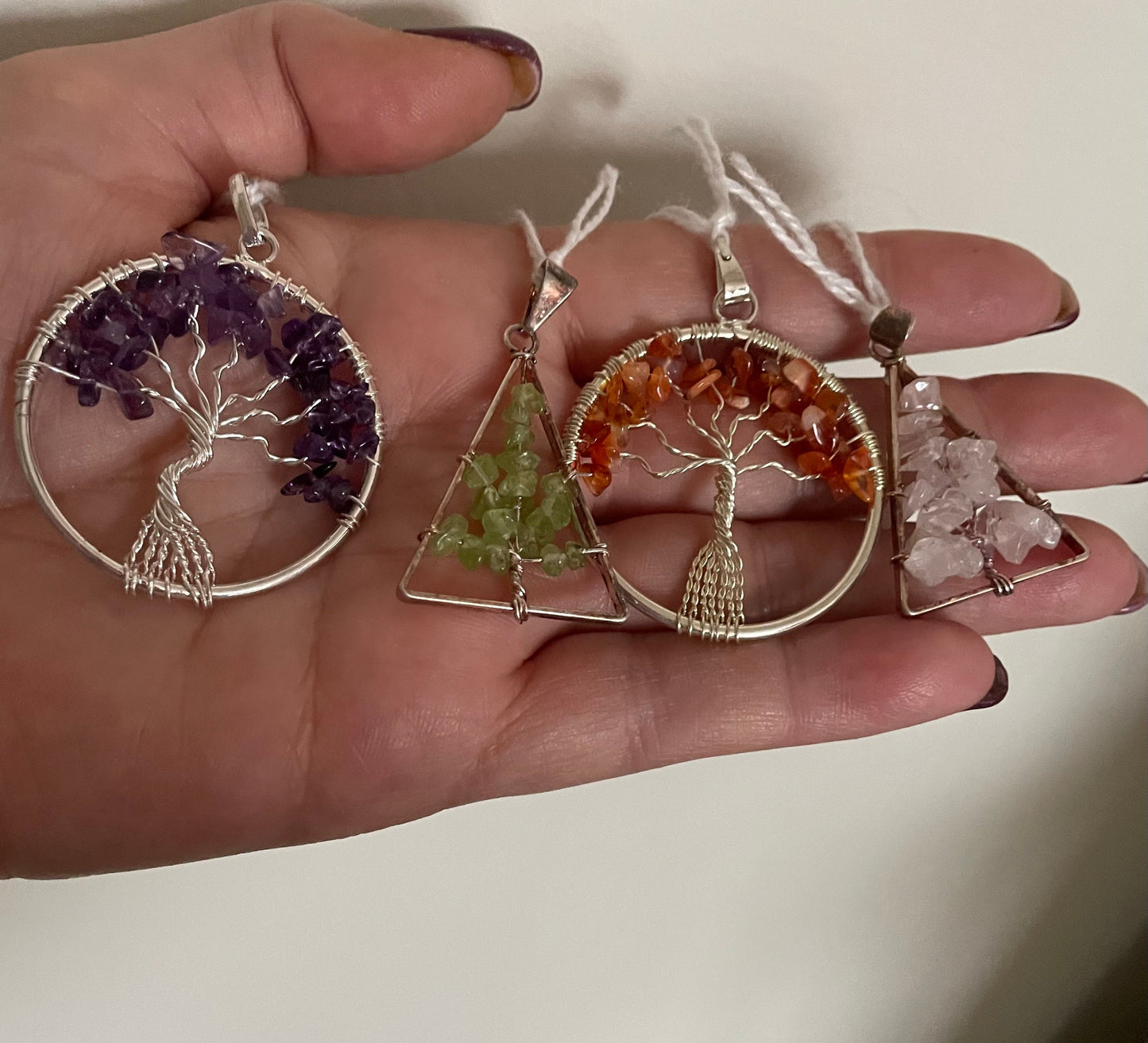 Tree of life gemstone pendant