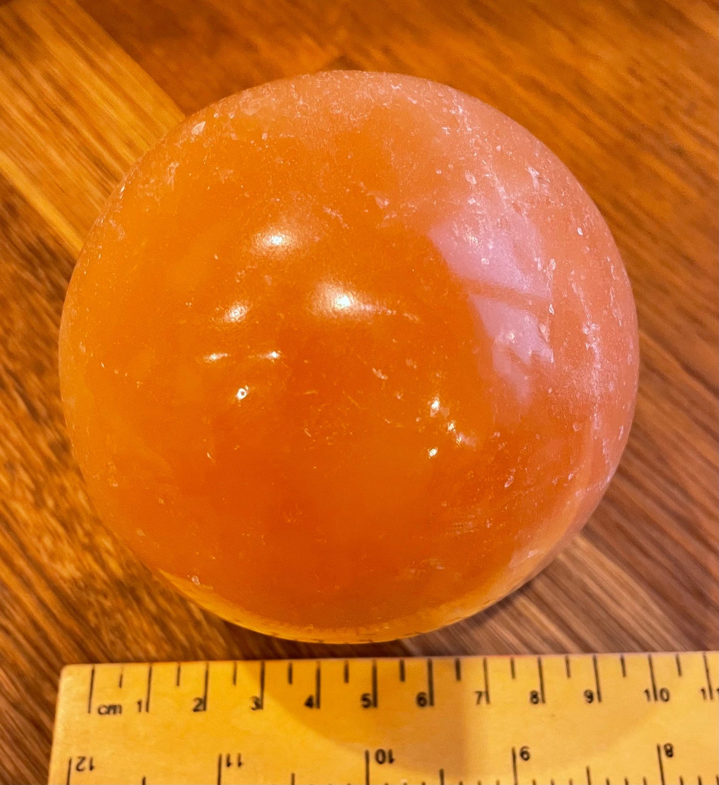 Red selenite sphere