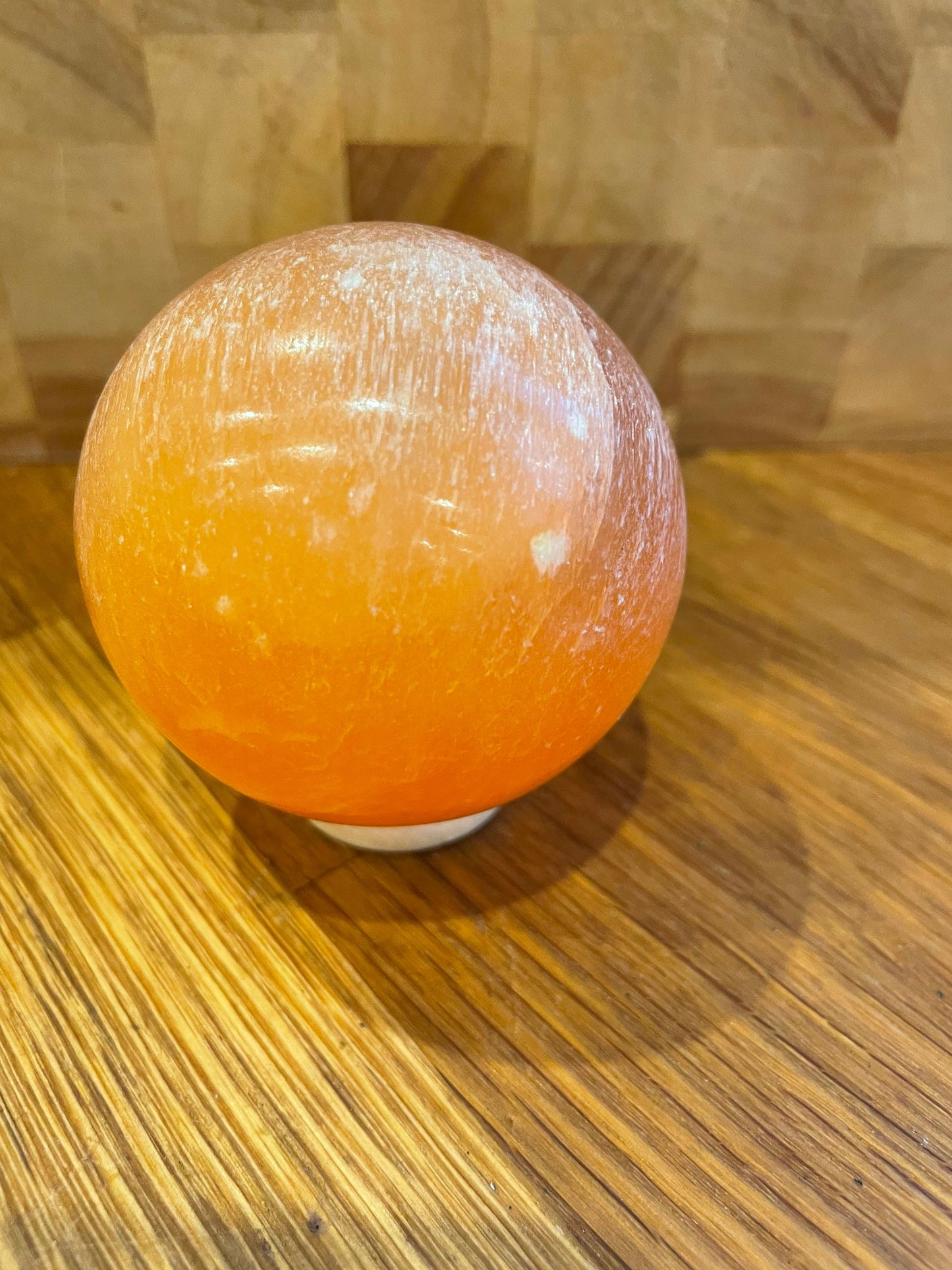 Red selenite sphere