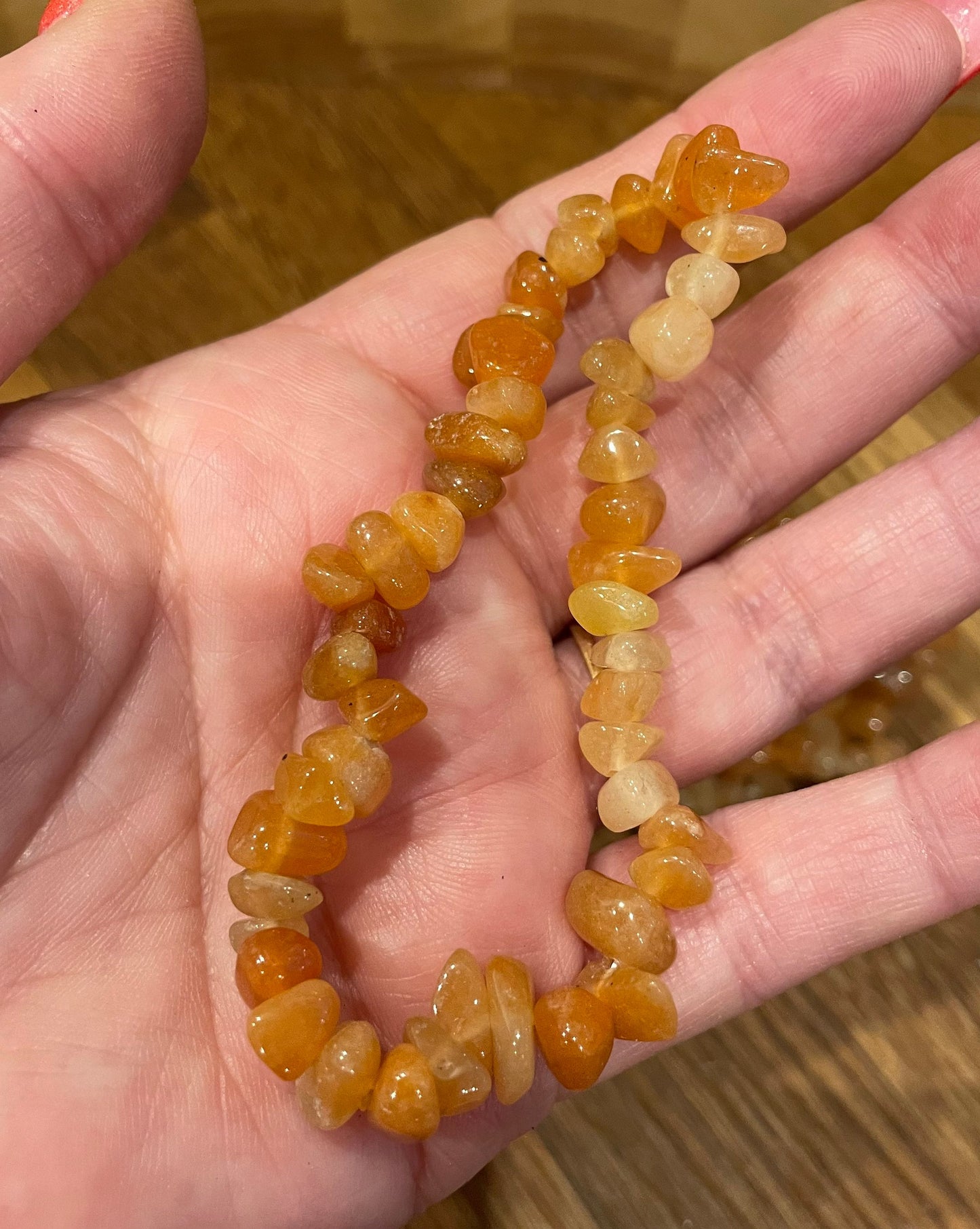 Red aventurine chip bracelet