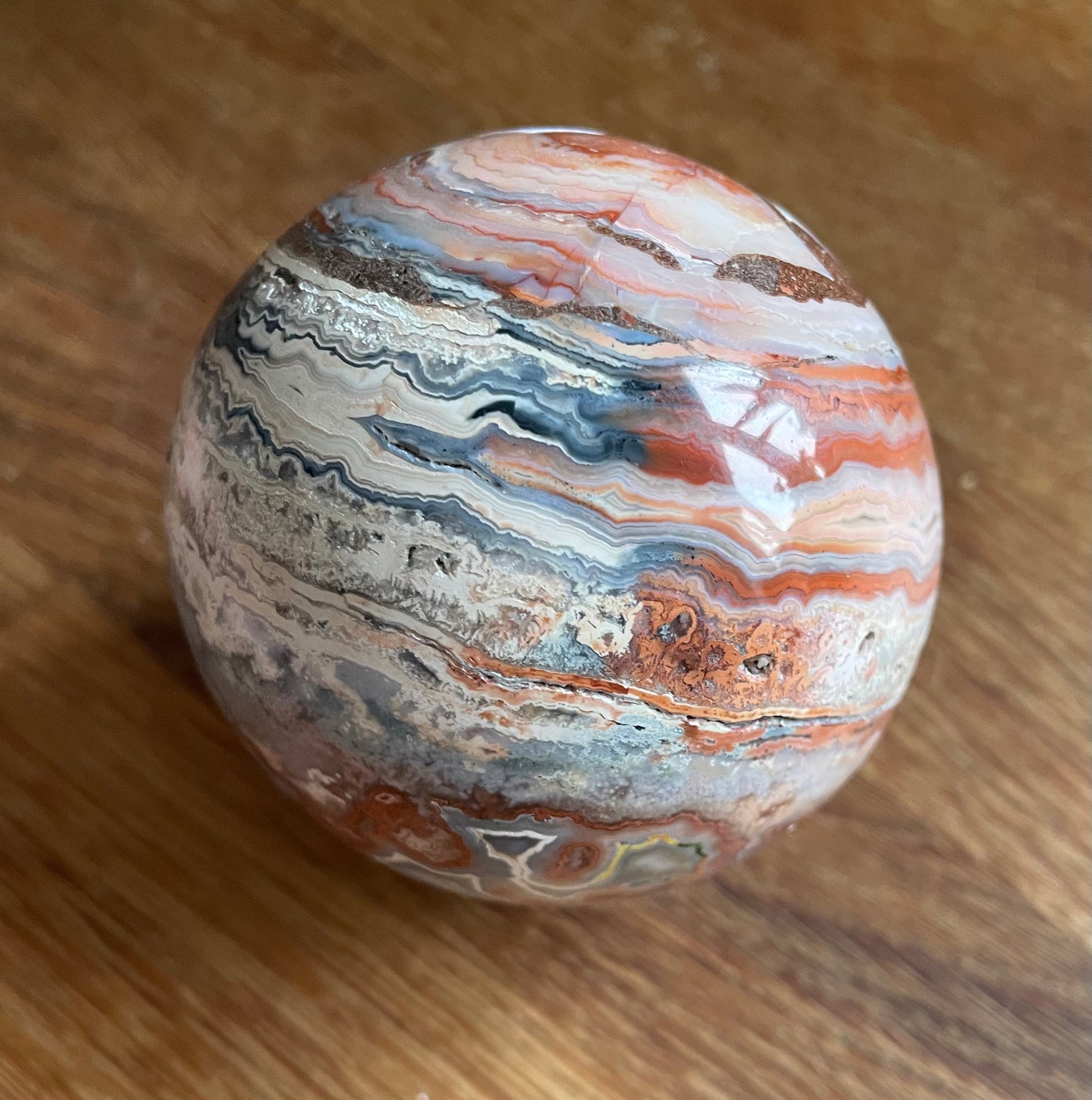 Crazy lace agate sphere - were £64 and £39, now £52 and £33