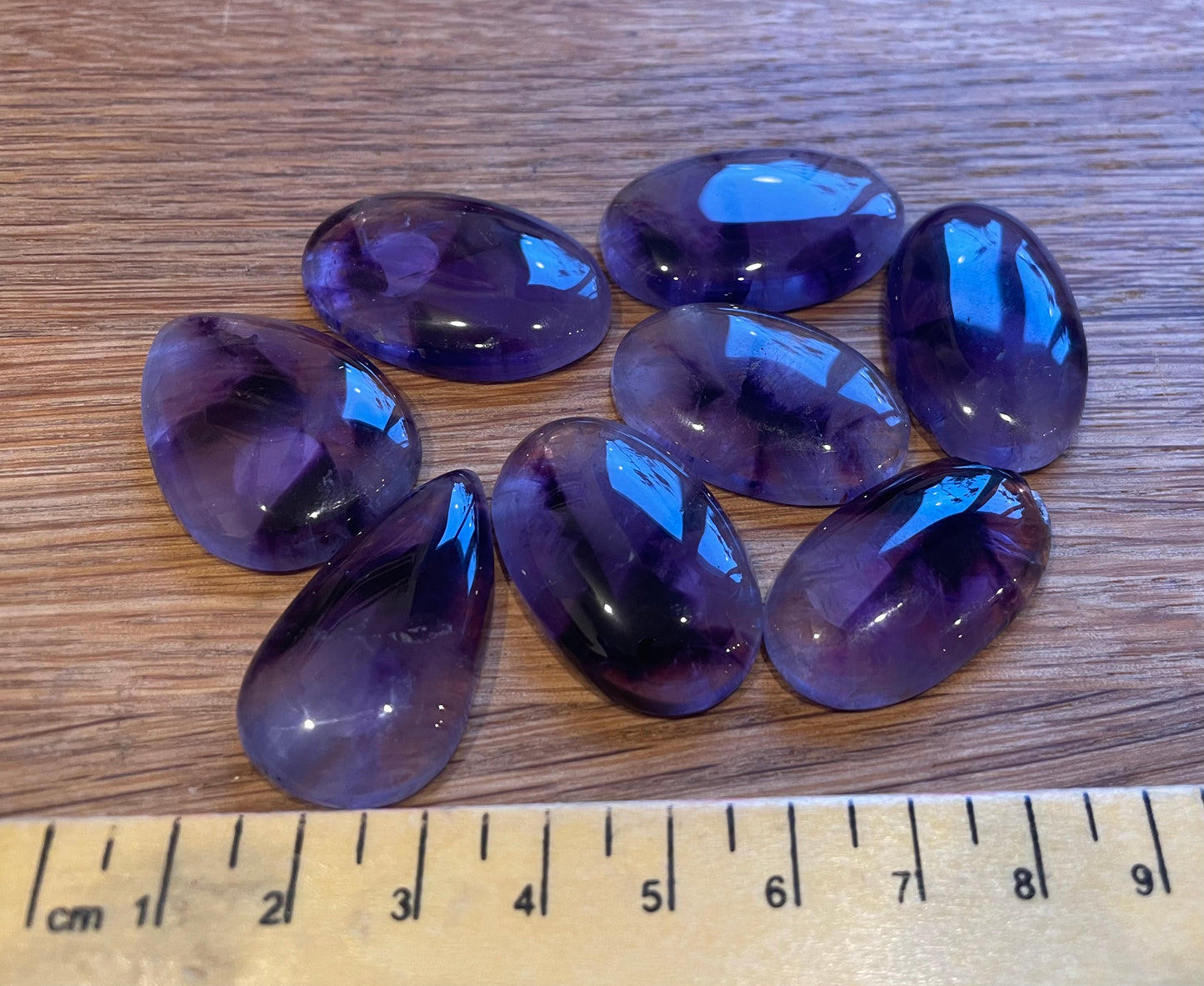 Shadow amethyst cabochon