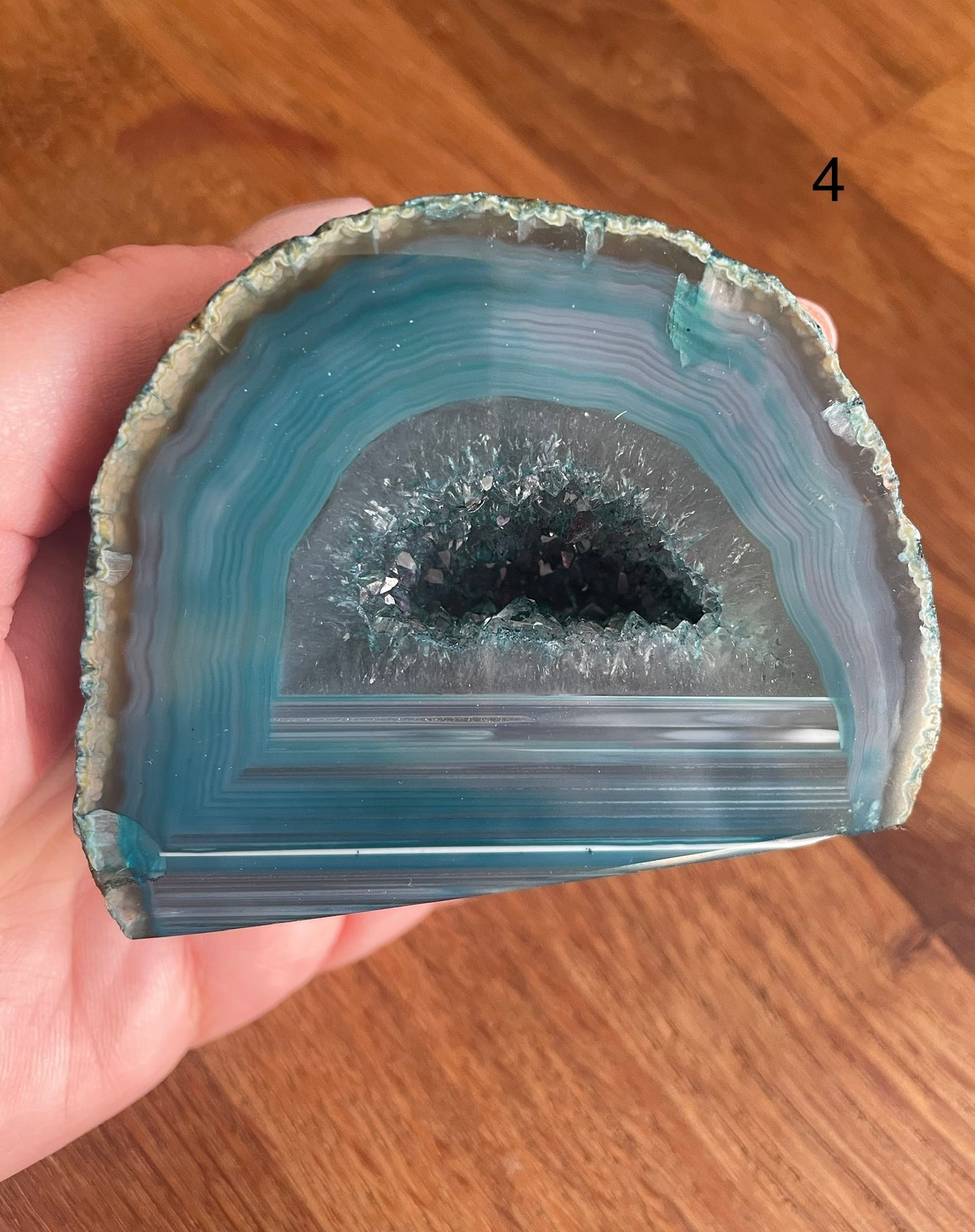 Teal agate geode