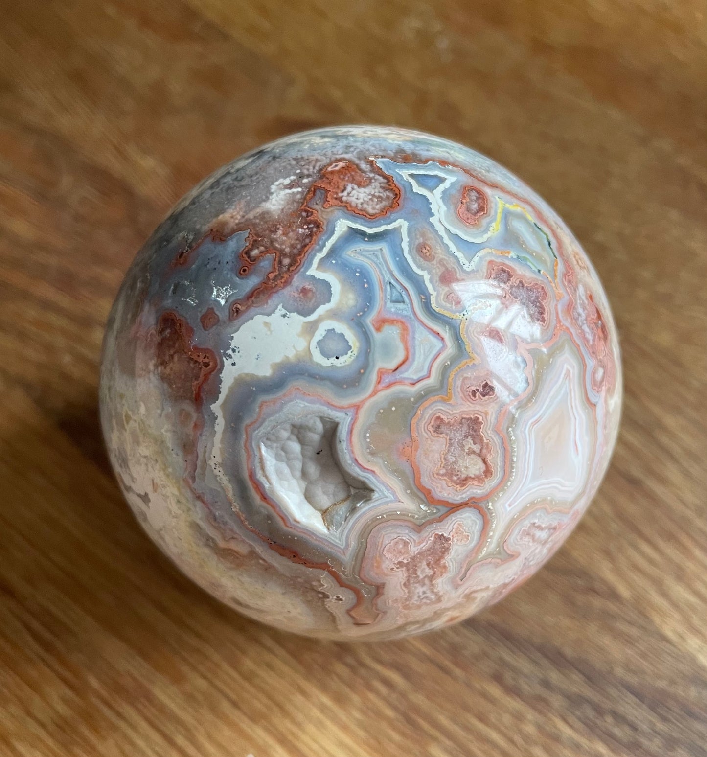 Crazy lace agate sphere - were £64 and £39, now £52 and £33