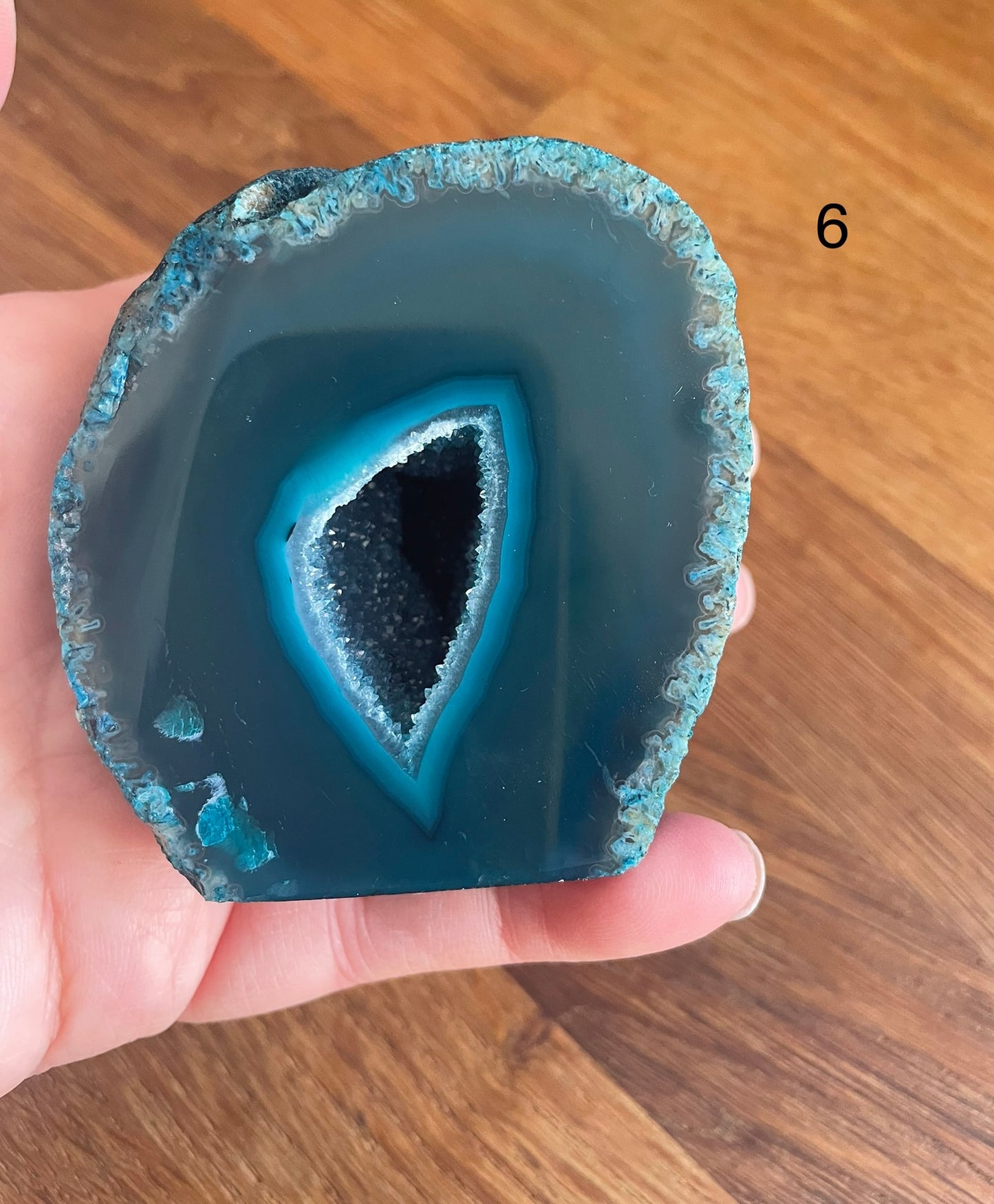 Teal agate geode