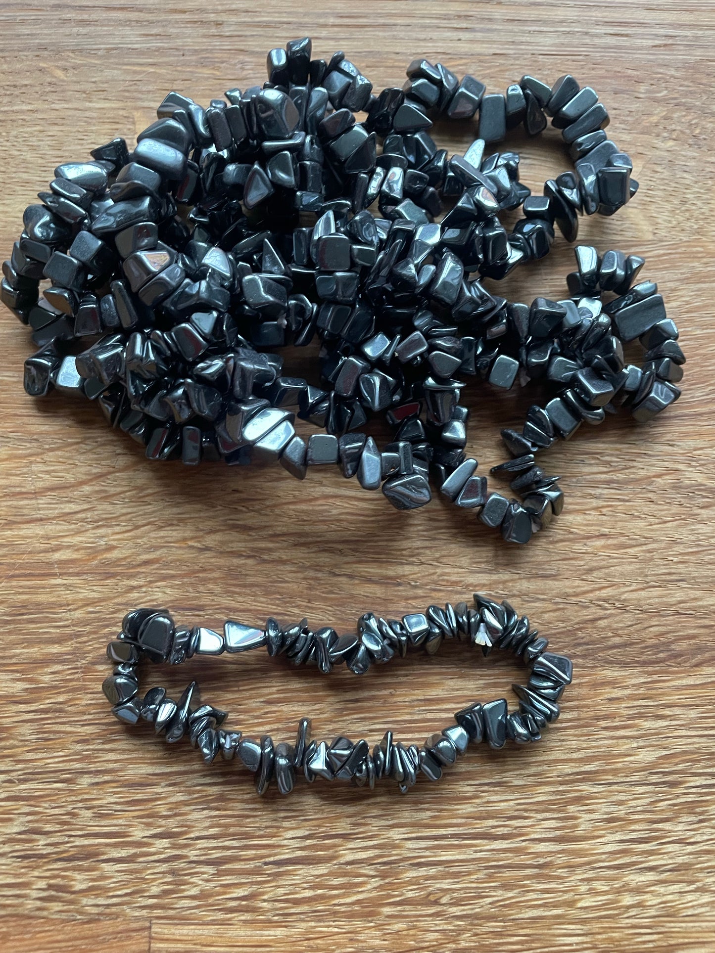 Hematite chip bracelet