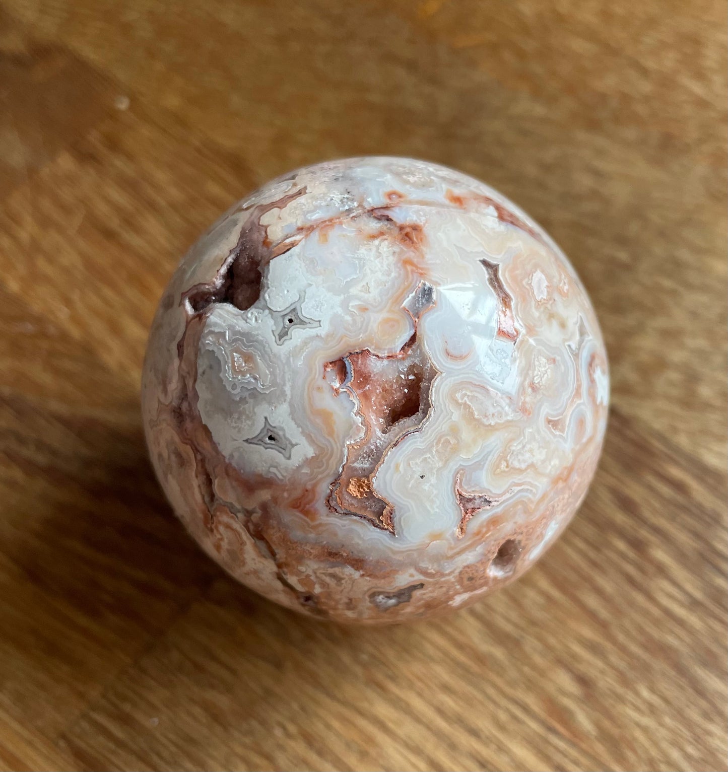 Crazy lace agate sphere - were £64 and £39, now £52 and £33