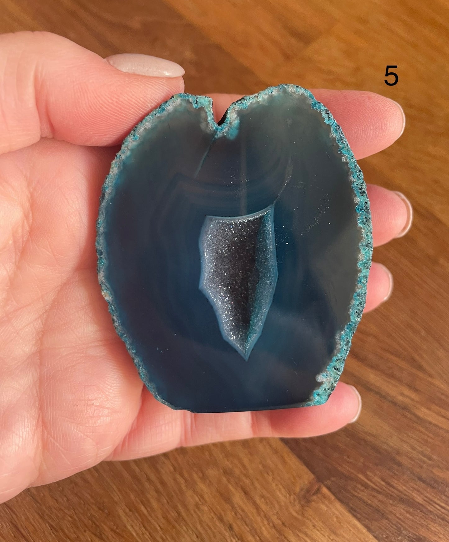 Teal agate geode