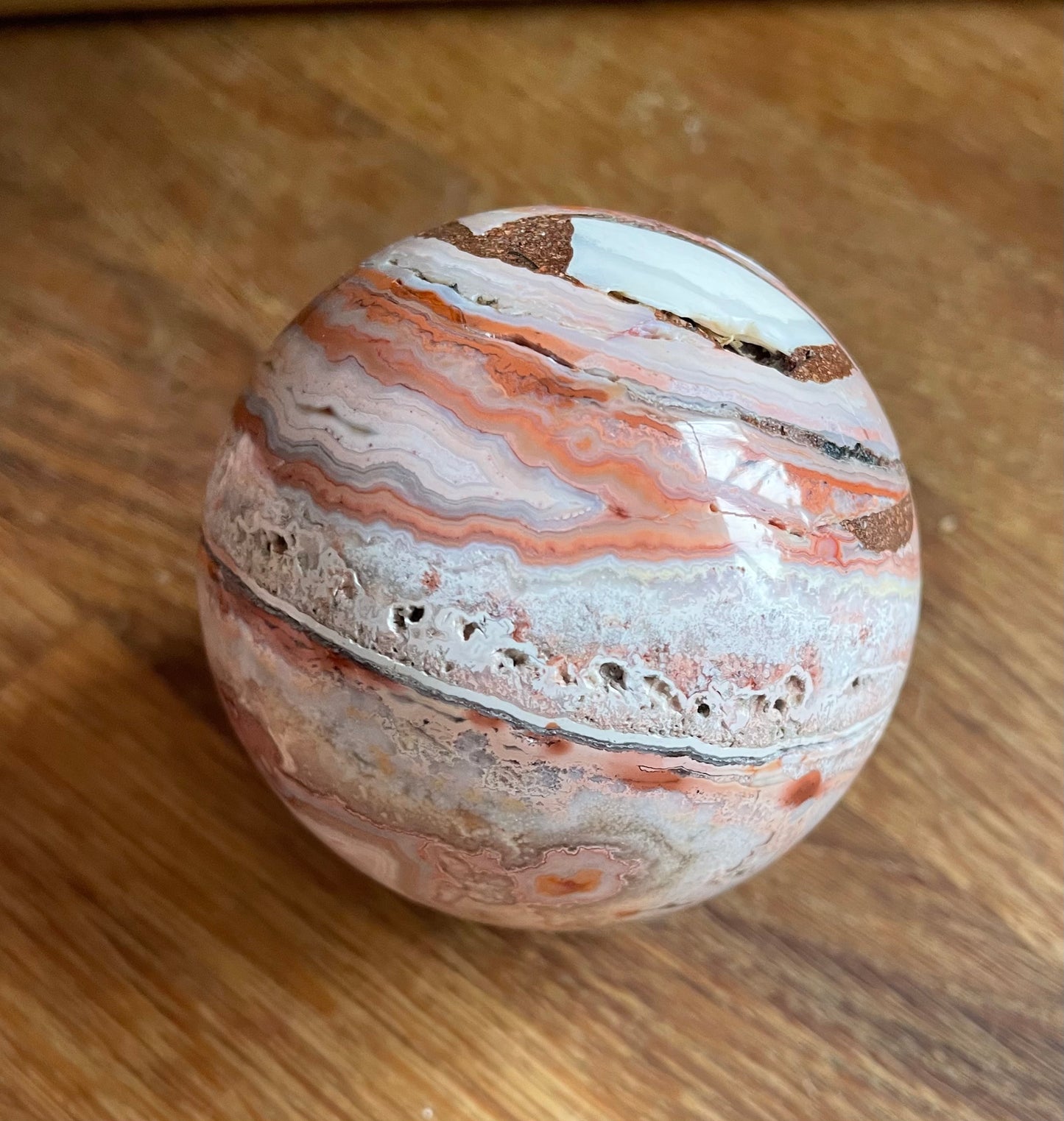 Crazy lace agate sphere - were £64 and £39, now £52 and £33