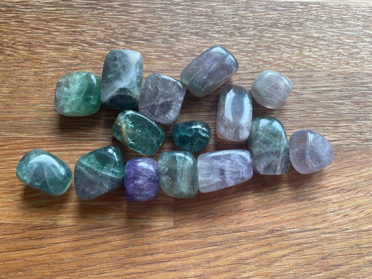 Fluorite tumble stone