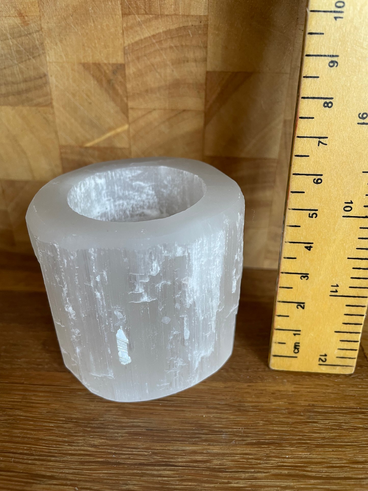 Selenite tea light holder