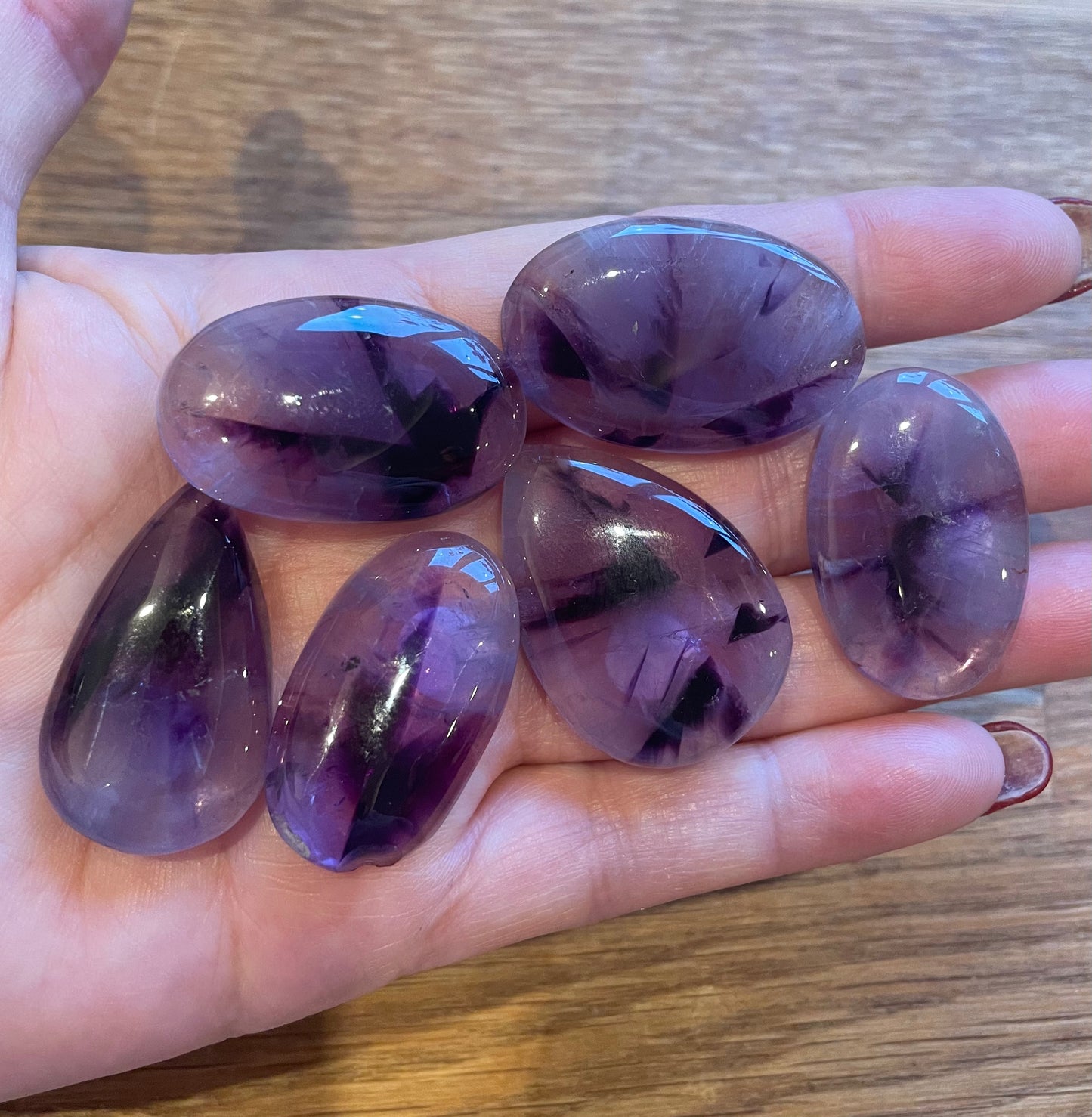 Shadow amethyst cabochon