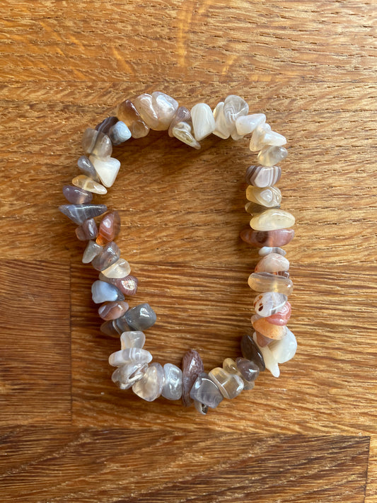 Botswana agate chip bracelet