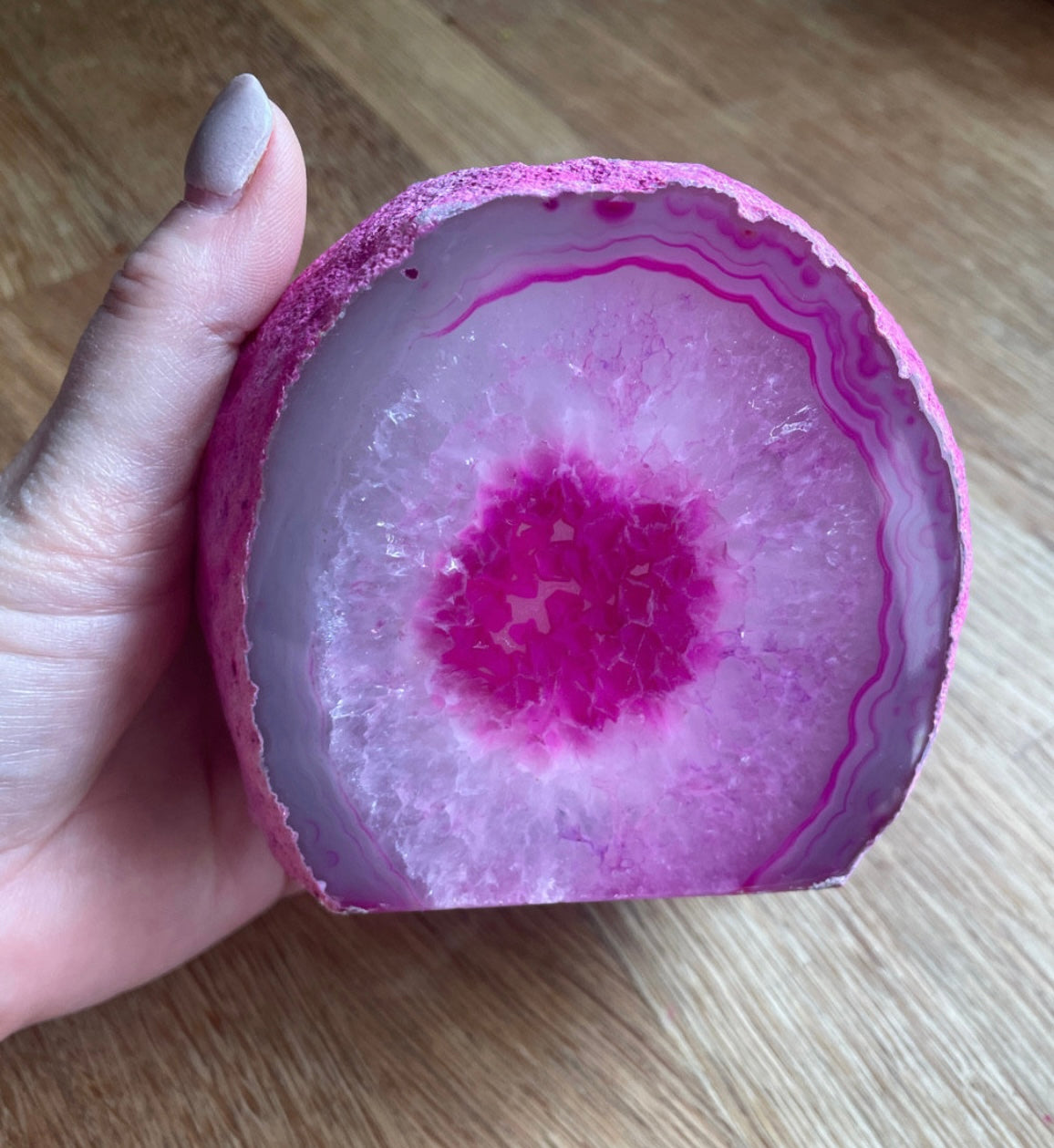 Agate geode tea light holder