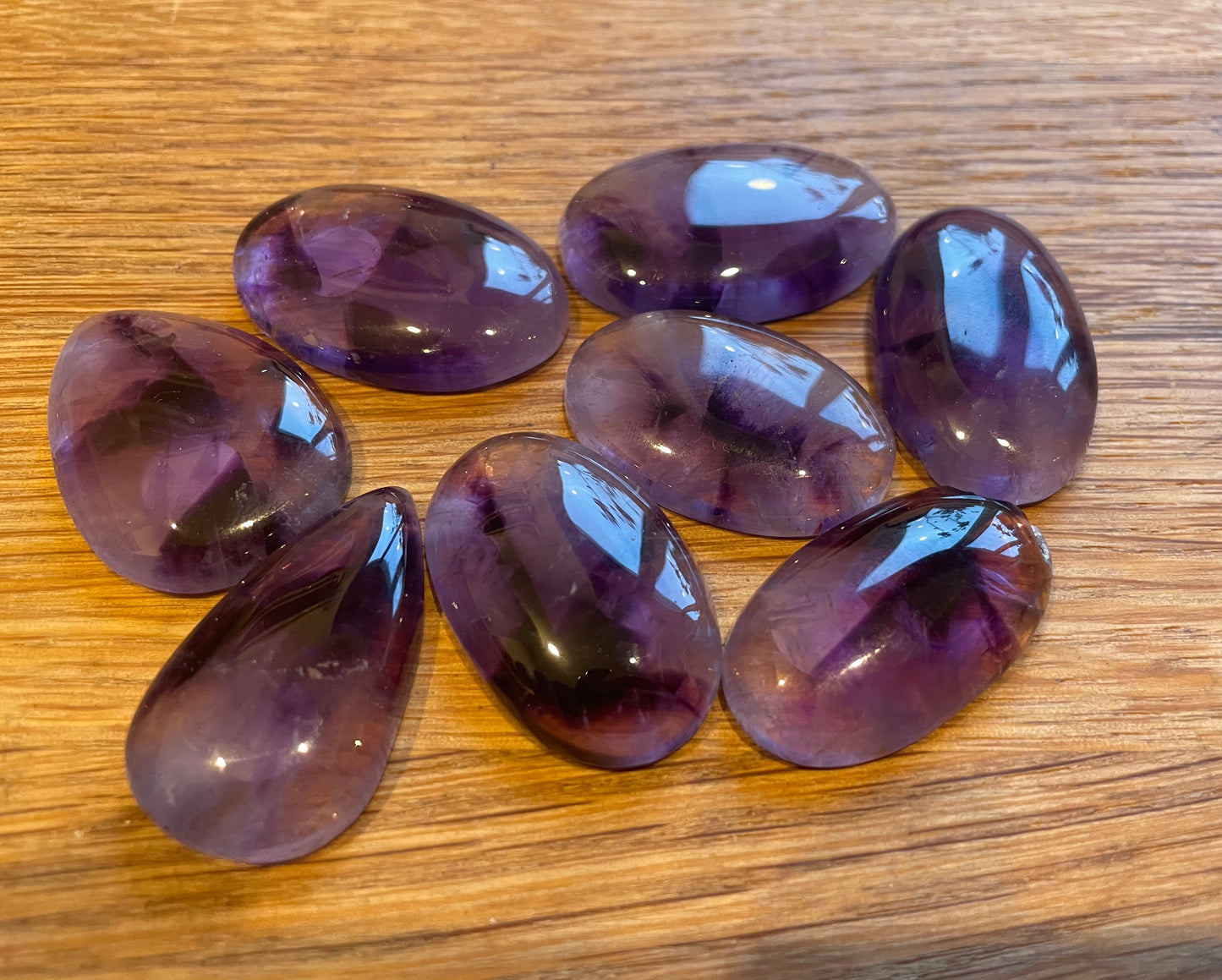 Shadow amethyst cabochon