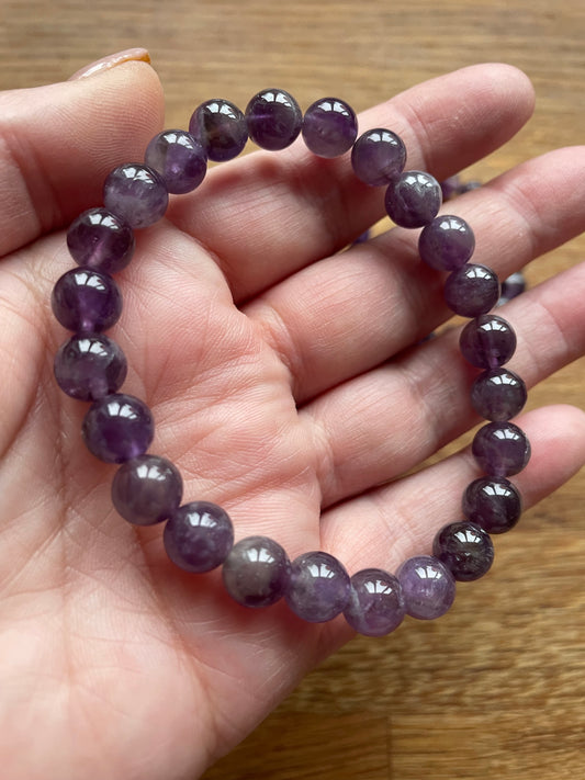 Amethyst 8mm bead bracelet