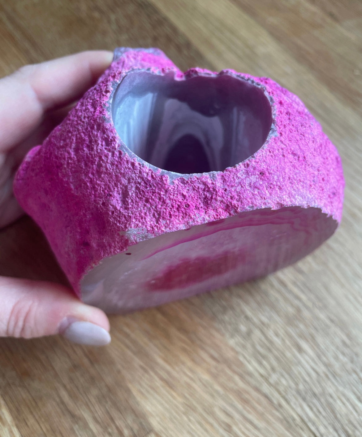 Agate geode tea light holder