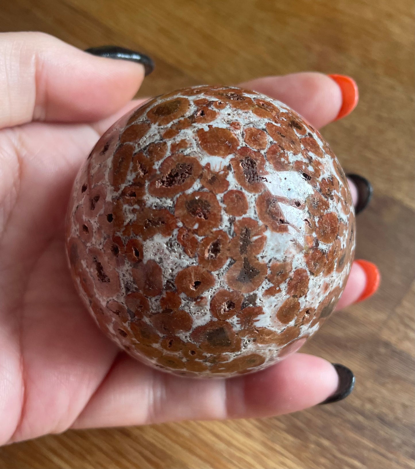 Spotted agate sphere, 6cm - was £39, now £32